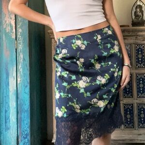 Forever 21 blue Floral lace Skirt